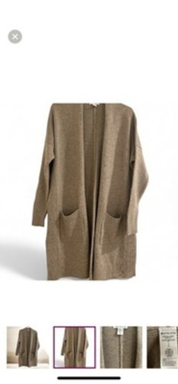 Athleta Spirit Wool Cashmere Wrap Oversized Silt Taupe Heather Size SP